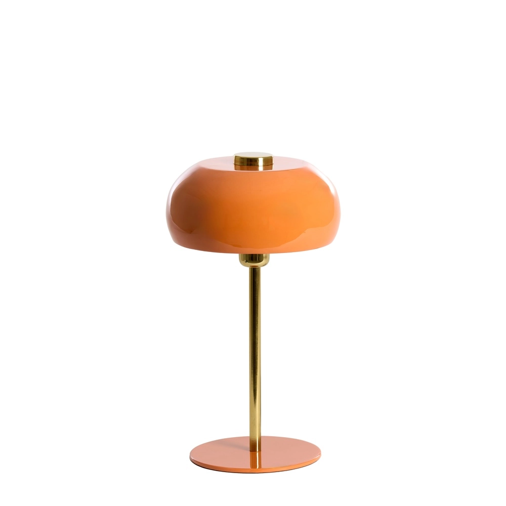 Tafellamp Surin Ø 23cm - glans oranje met goud