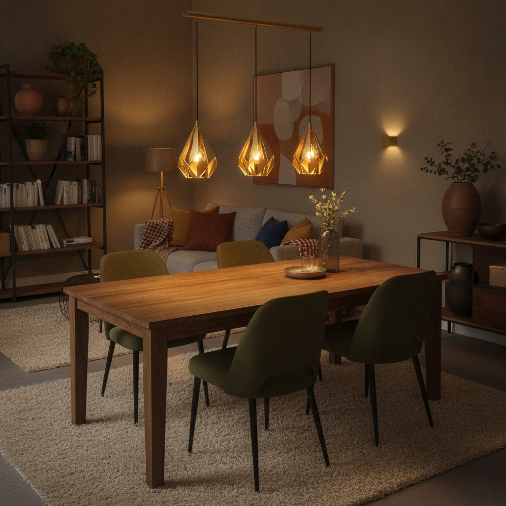 Gouden Carlton 3-lichts hanglamp