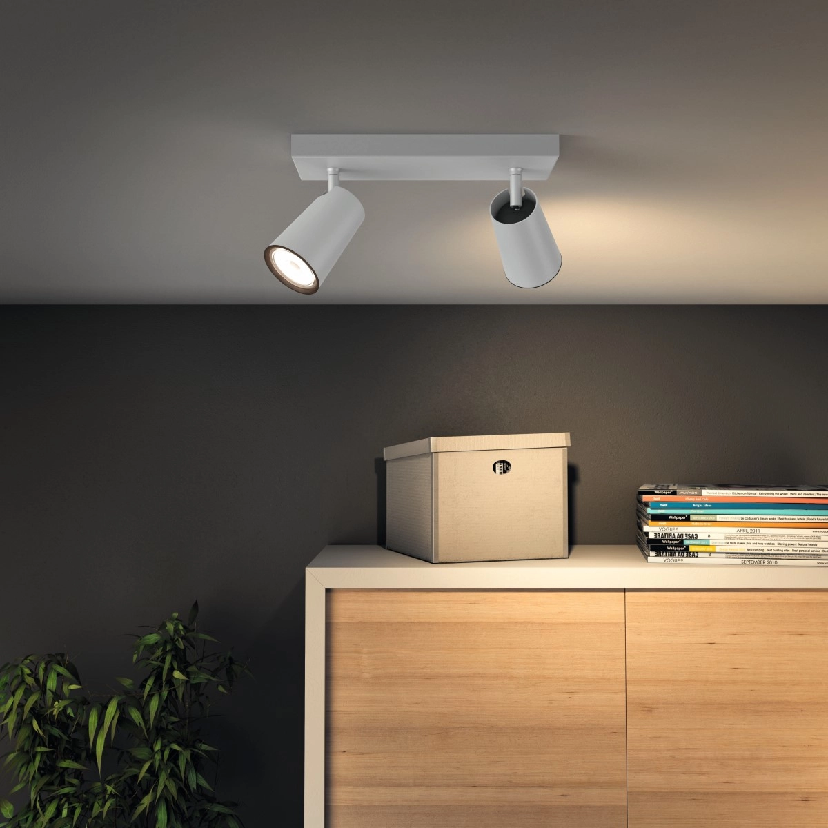 Lamp Paisley 2-lichts wit Philips 8718696164662