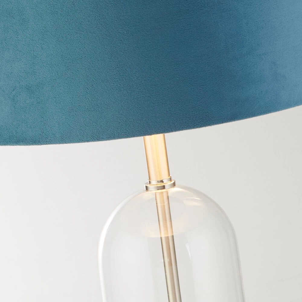 Unieke tafellamp Oxford met blauwe kap Searchlight 5053423256948