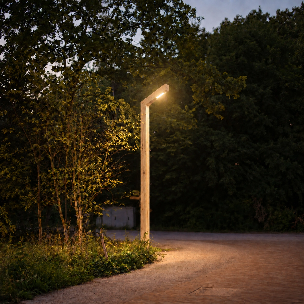 Houten straatlamp Strato Rustiek kastanje - 3M - PH07 - 3000K