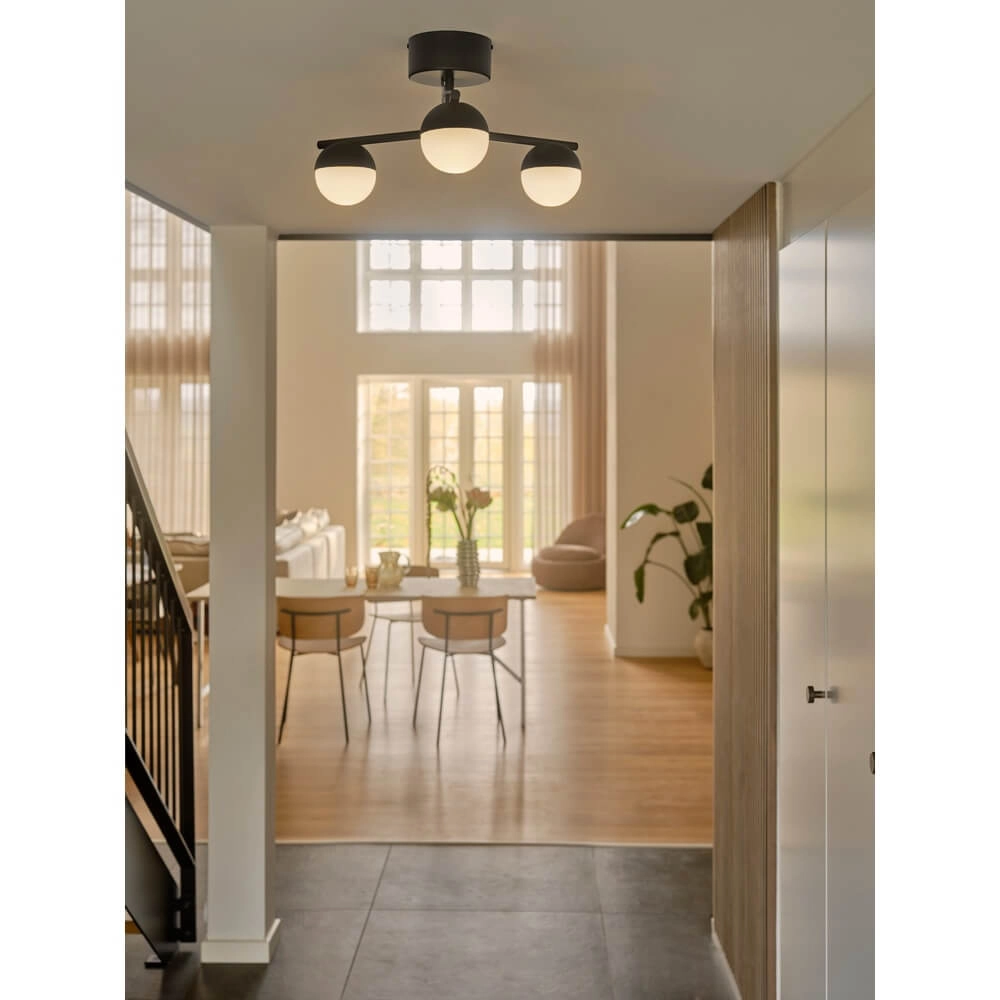 Zwarte plafondlamp Contina design 3-lichts Nordlux 5704924024306