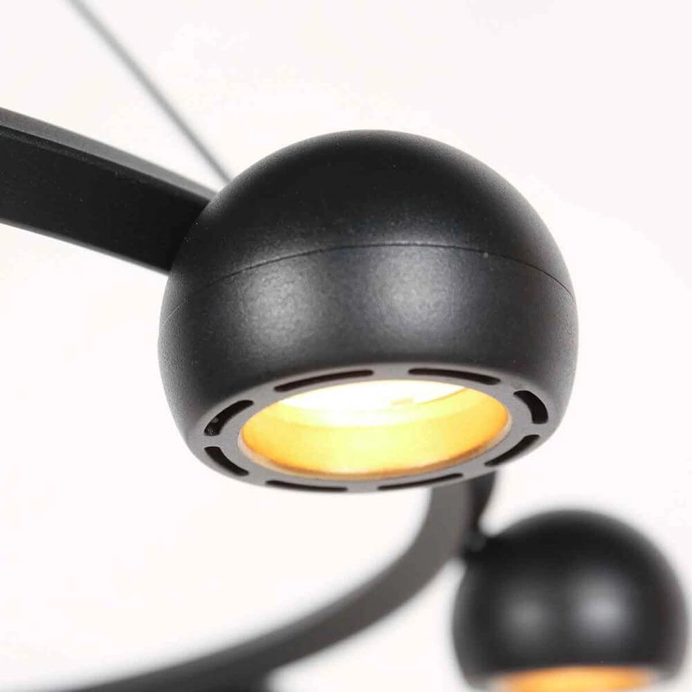 8-lichts hanglamp Marcadore rond zwart Steinhauer 8712746176636