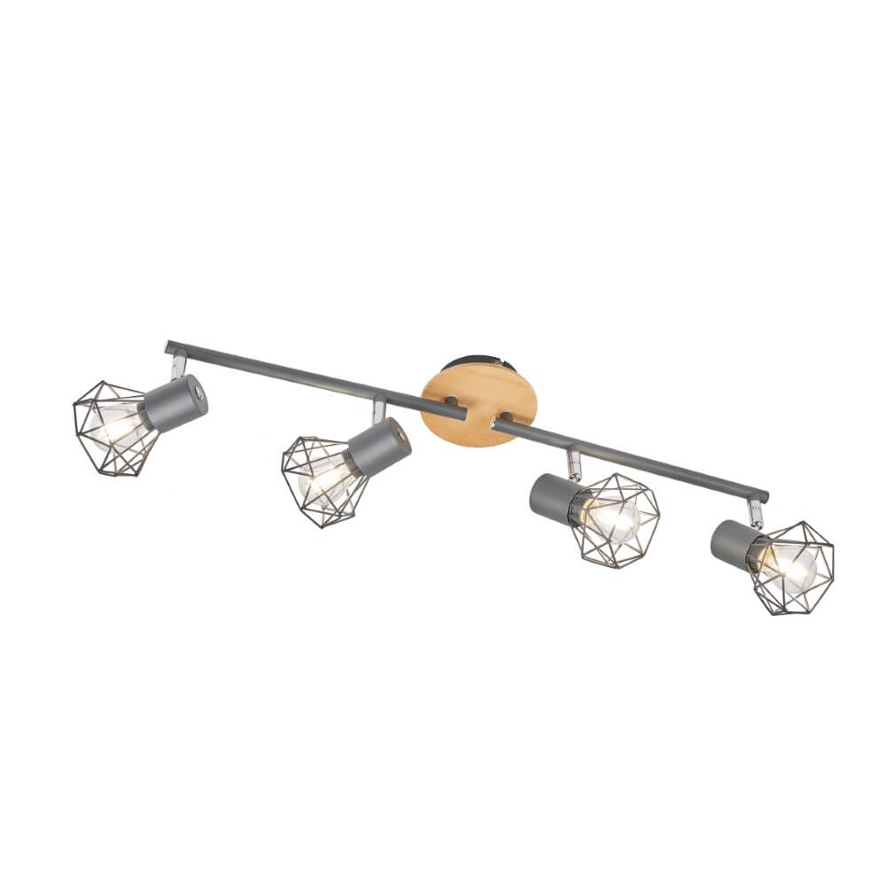 4-lichts plafondlamp Ran zwart