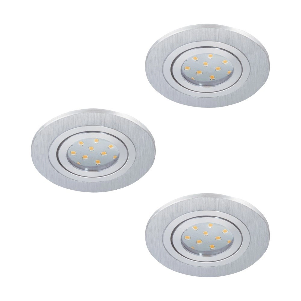Inbouwspot Areitio Round set van 3 metaalgrijs