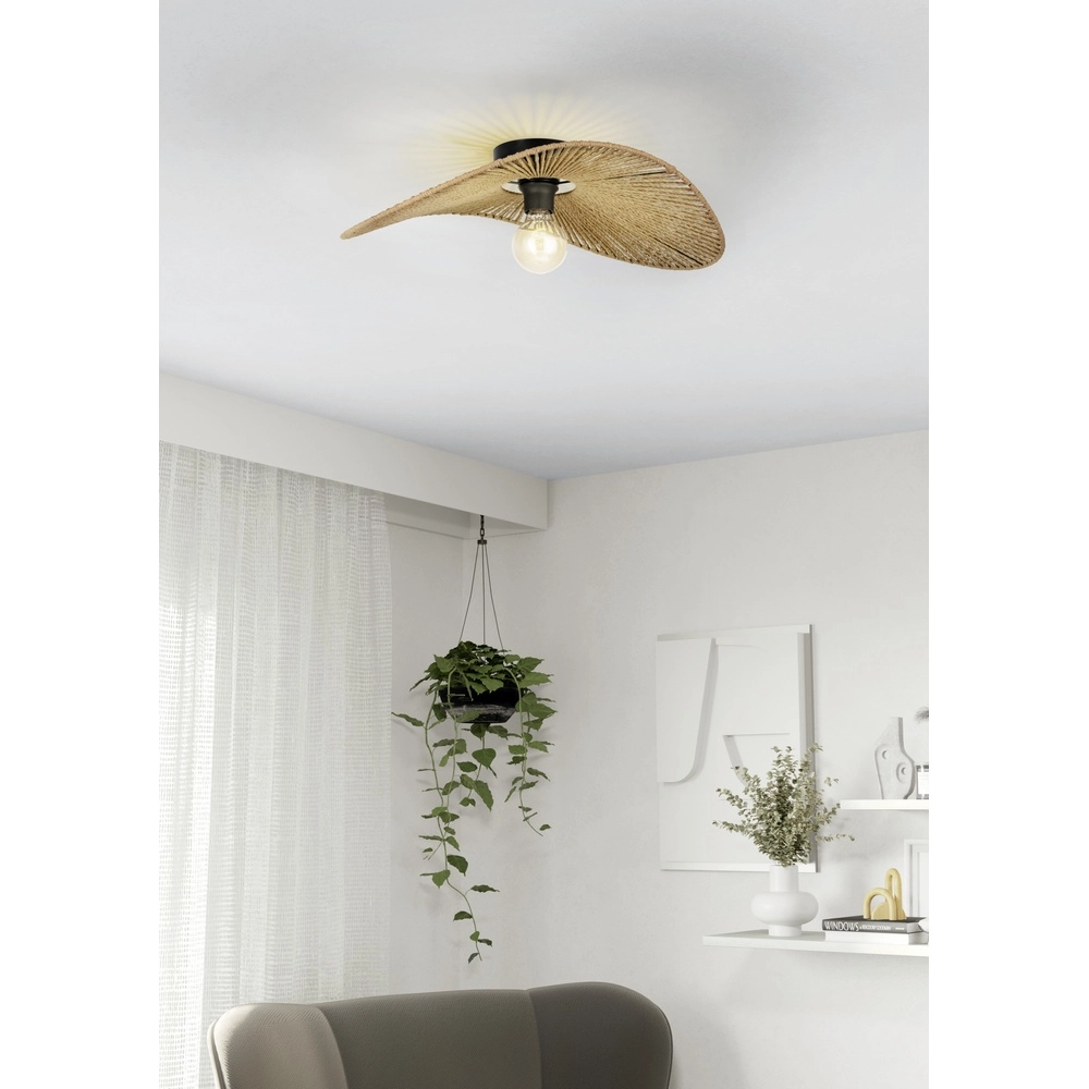 Rotan plafondlamp Siruela slaapkamer - 56cm Eglo 9002759319618