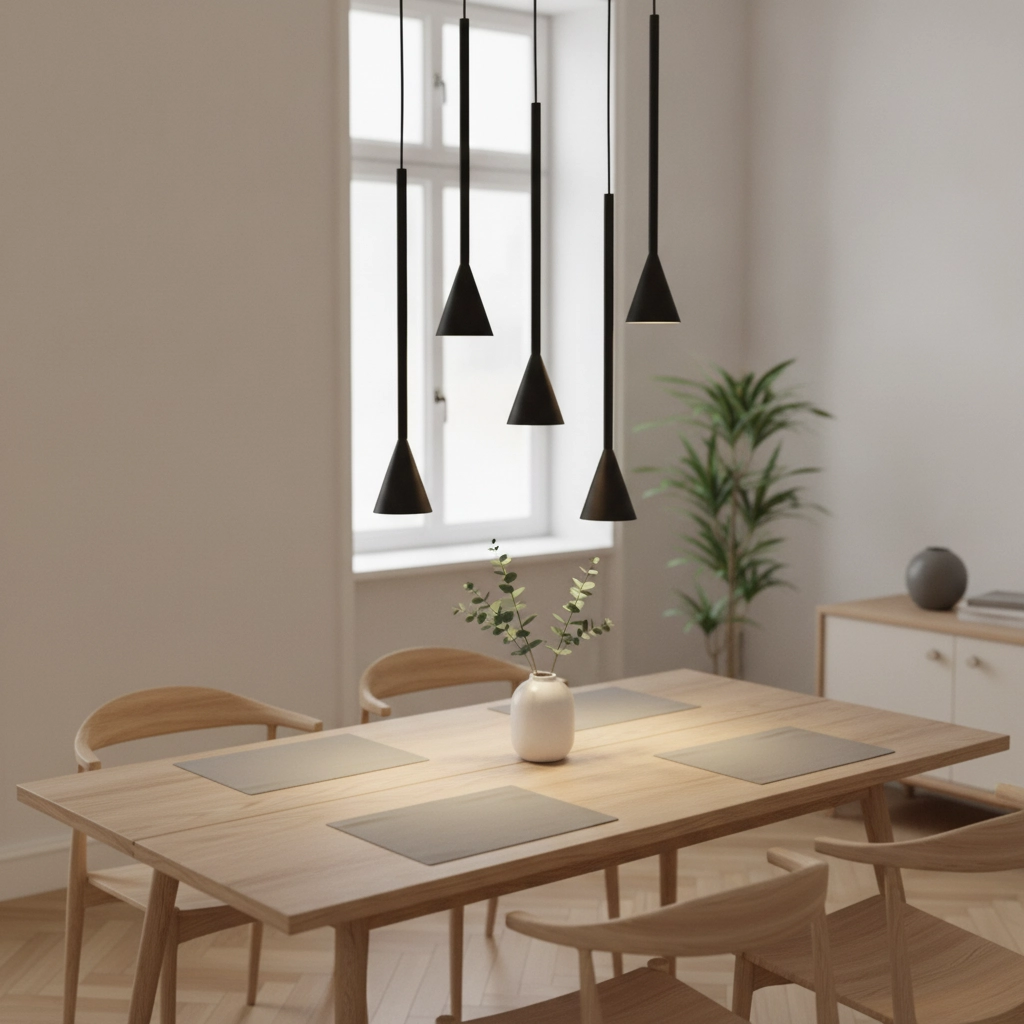 Hanglamp Net rond 5-lichts zwart