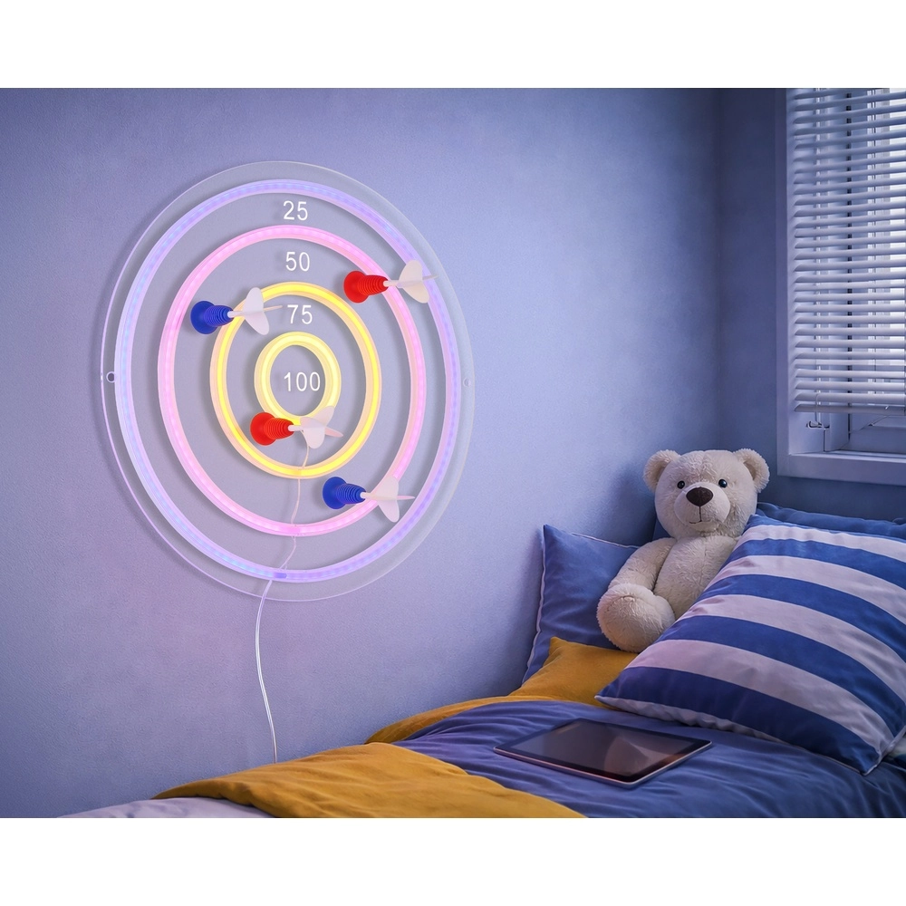 Wandlamp Darteri neon dartbord Globo 9007371583546