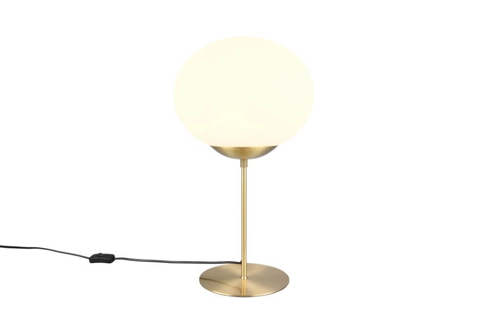 Tafellamp Fomento Ø 30cm - messing met wit glas Trio 4017807616170