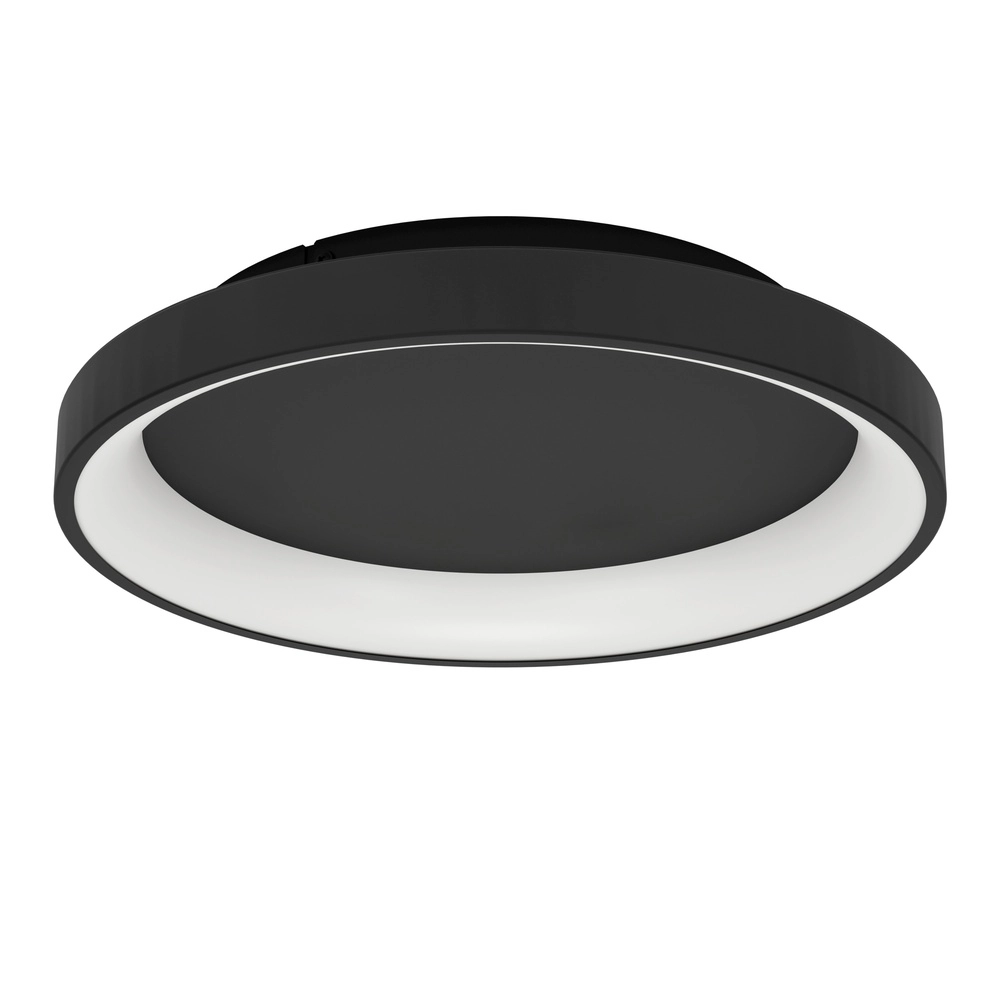 Strakke led plafonnière Loretello Ø 35cm - zwart