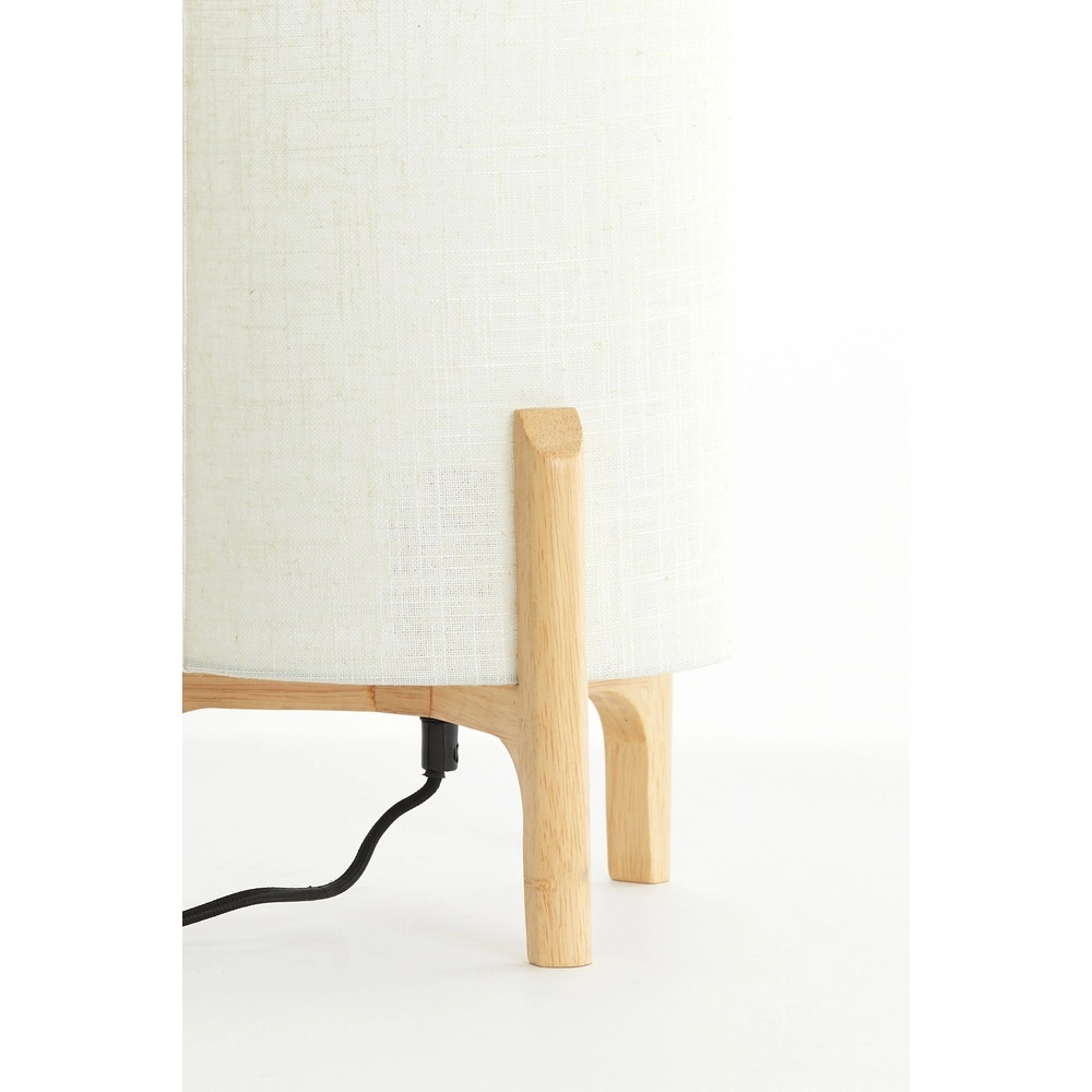 Schemerlamp Litto Ø 22cm - houtlook met naturel linnen Light & Living 8717807792688