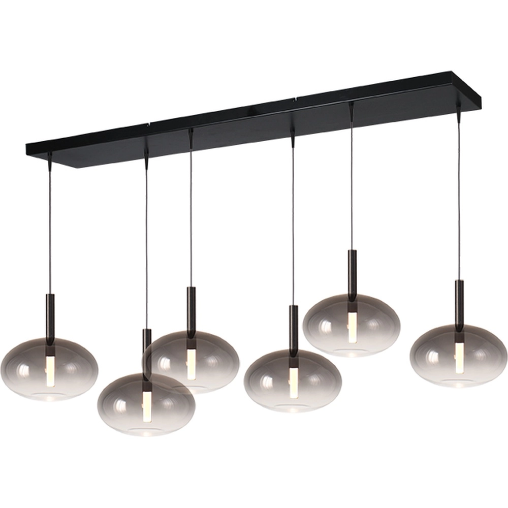 6L hanglamp Ø24cm Lido Onion met smoke-fading glas
