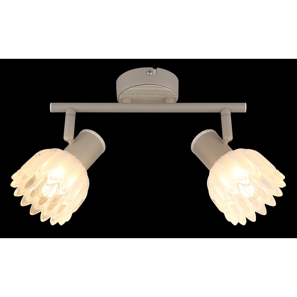 2-lichts plafondspot Planta zand bruin Globo 9007371569939