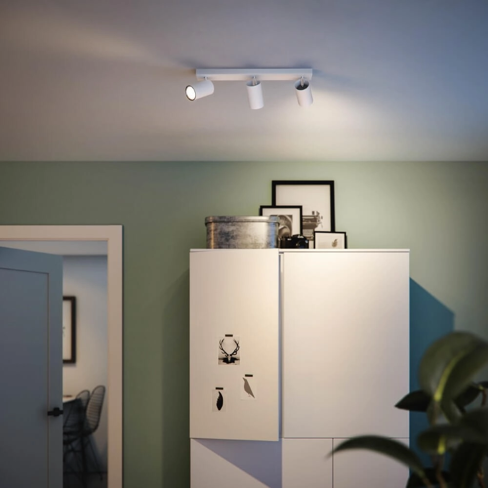 Witte plafondspot Kosipo 3-lichts Philips 8719514435254