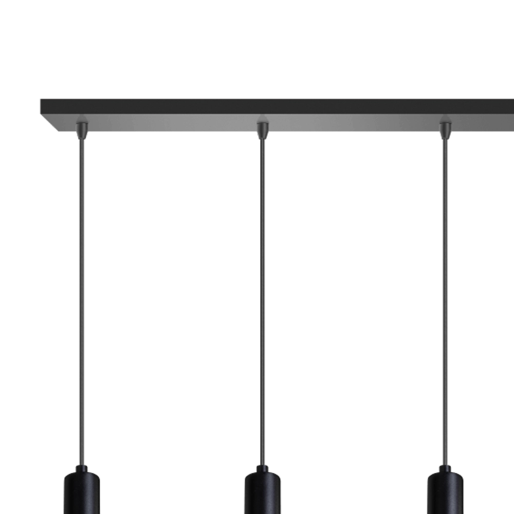 Zwarte hanglamp Sledge 5-lichts zwart met goud ETH 8720195300922