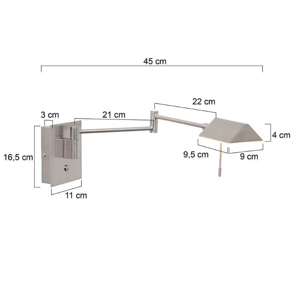 RVS wand leeslamp Retina Steinhauer 8712746166033