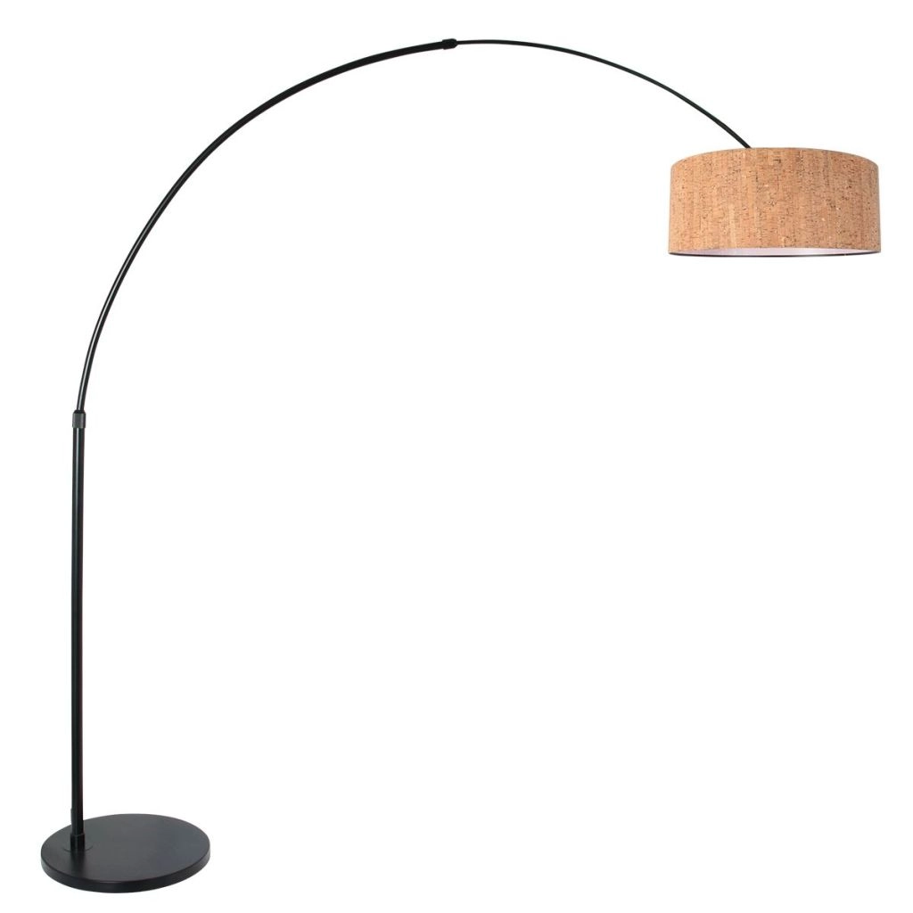 Zwarte booglamp Sparkled Light met kurk kap Ø40cm