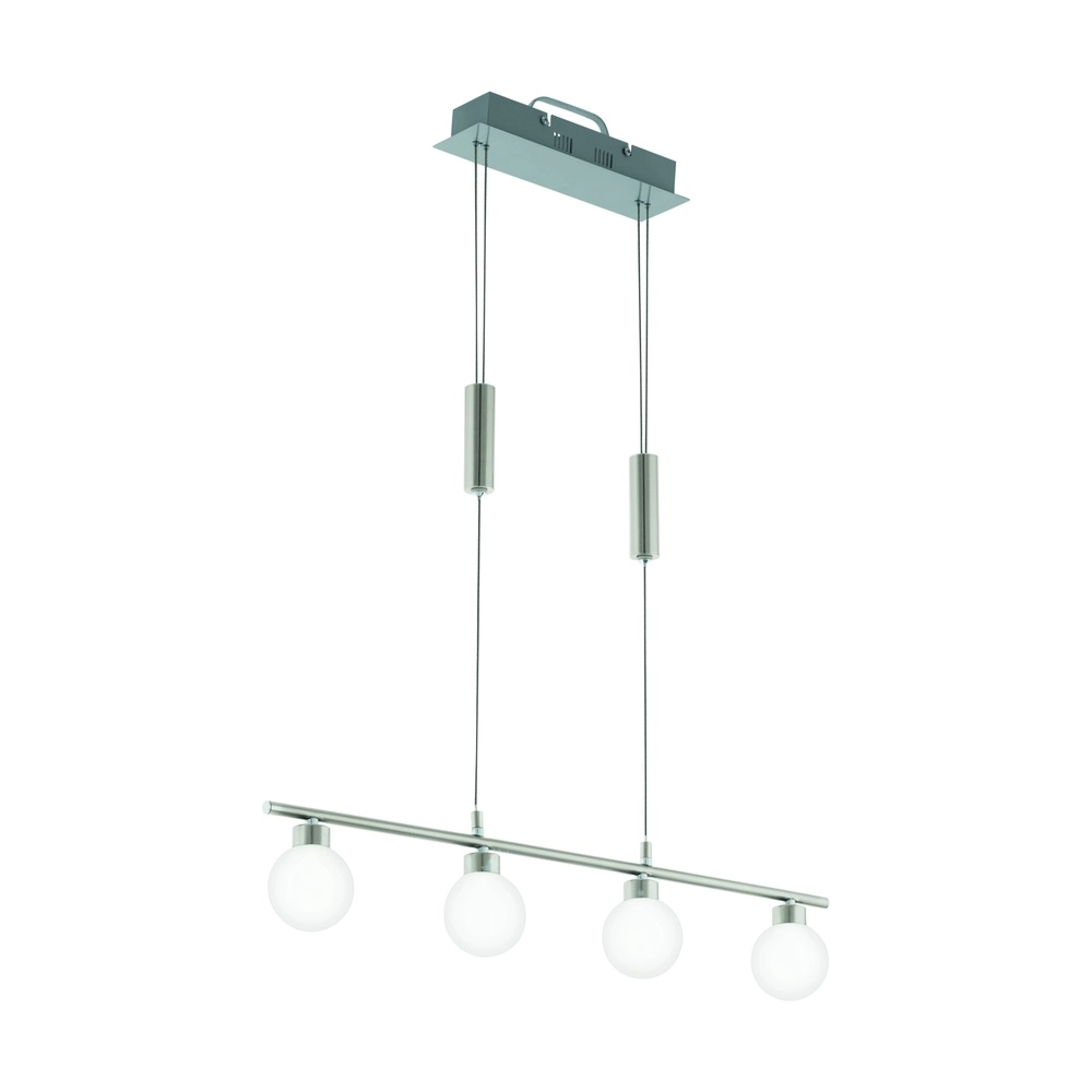 Hanglamp Borriol 4-lichts nikkel