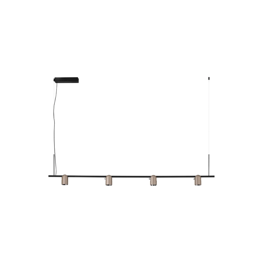 Hanglamp Sirmos zwart met mokka bruin Lyora 5212017461889