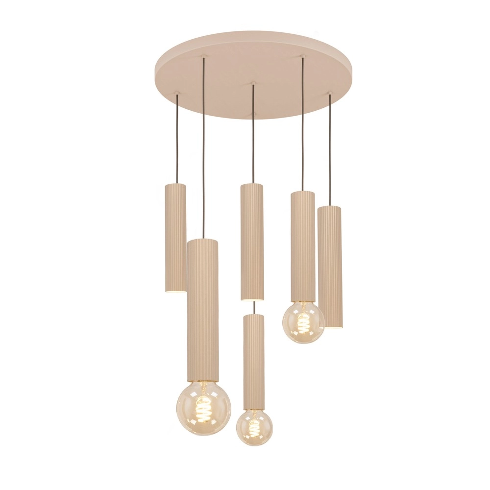 Design hanglamp Fariolo zand bruin 6-lichts Ø 48cm
