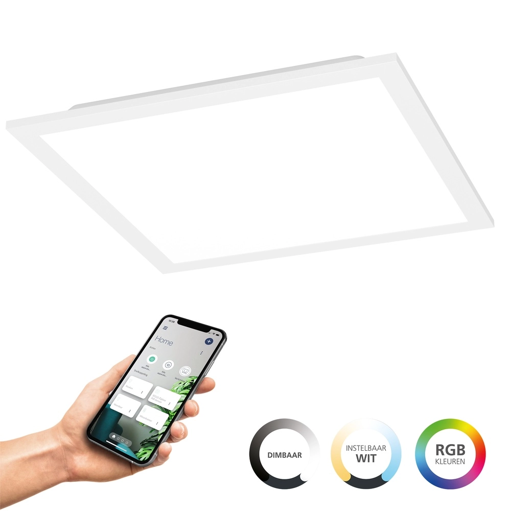 Smart plafondlamp Moradillo-Z wit vierkant 29,5cm