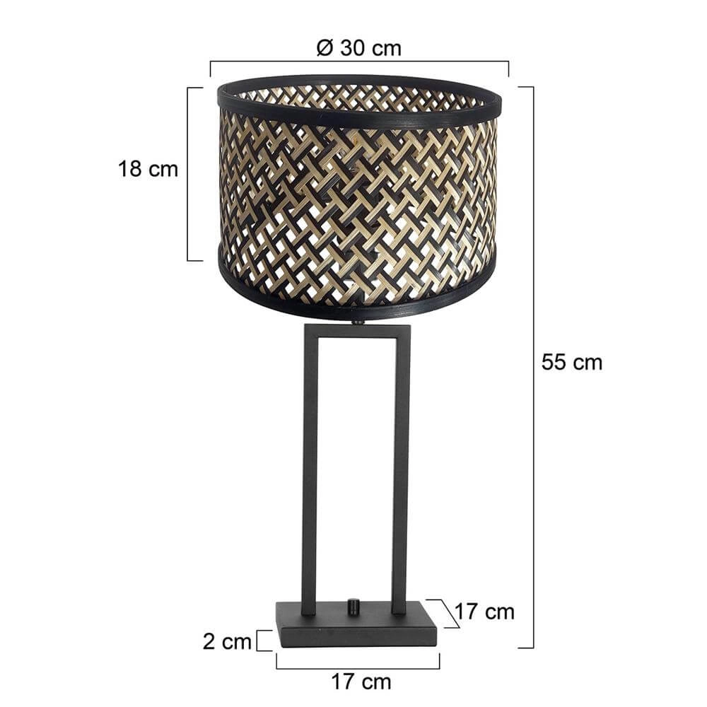 Tafellamp Stang zwart met bamboe Steinhauer 8712746172027