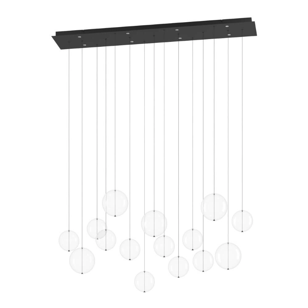 Langwerpige hanglamp Espardello zwart