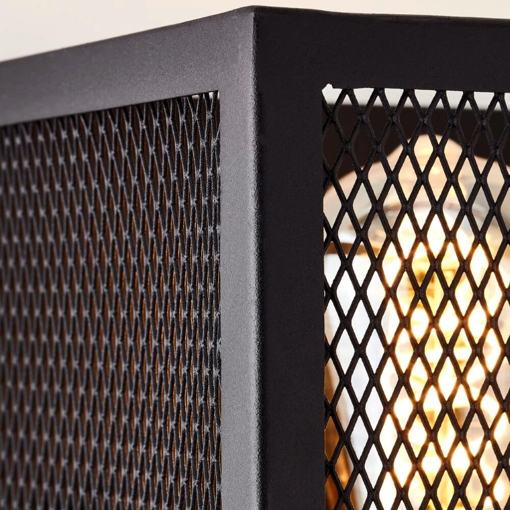 Vierkante muurlamp Maze 2x E27 zwart Brilliant 4004353409509