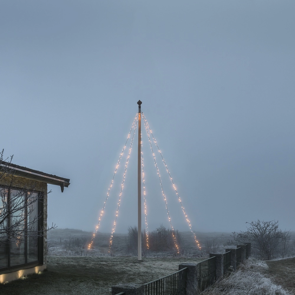 Verlichting 8m - 5x 100 led - 2100K voor vlaggenmast