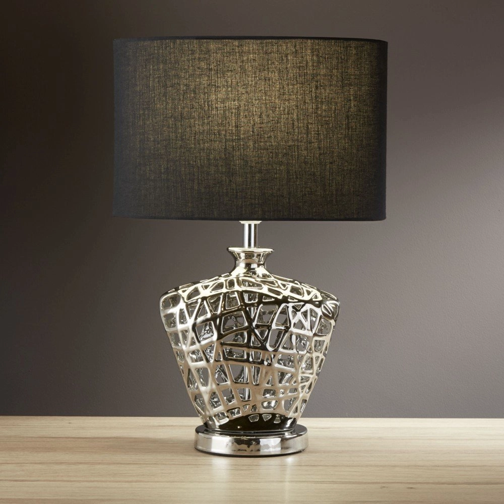 Schemerlamp Network chroom met zwart Searchlight 5053423085197