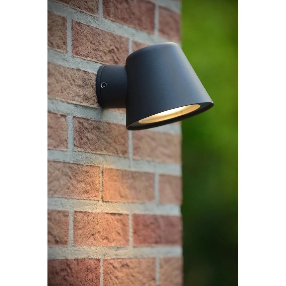 Wandspot Dingo-Led IP44 antraciet Lucide 5411212143815