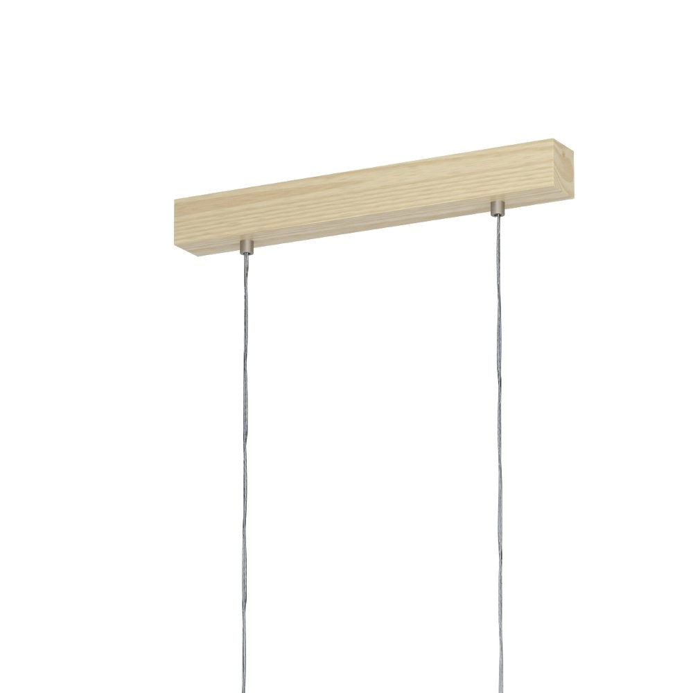 Eetkamer hanglamp Castralvo houtbruin met witte kappen Eglo 9008606310043