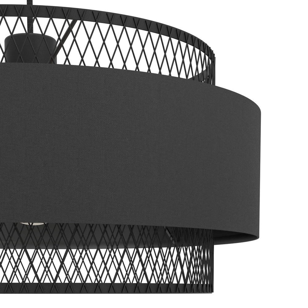 Zwarte hanglamp Bazely Ø 40cm - 1x E27 Eglo 9002759436681