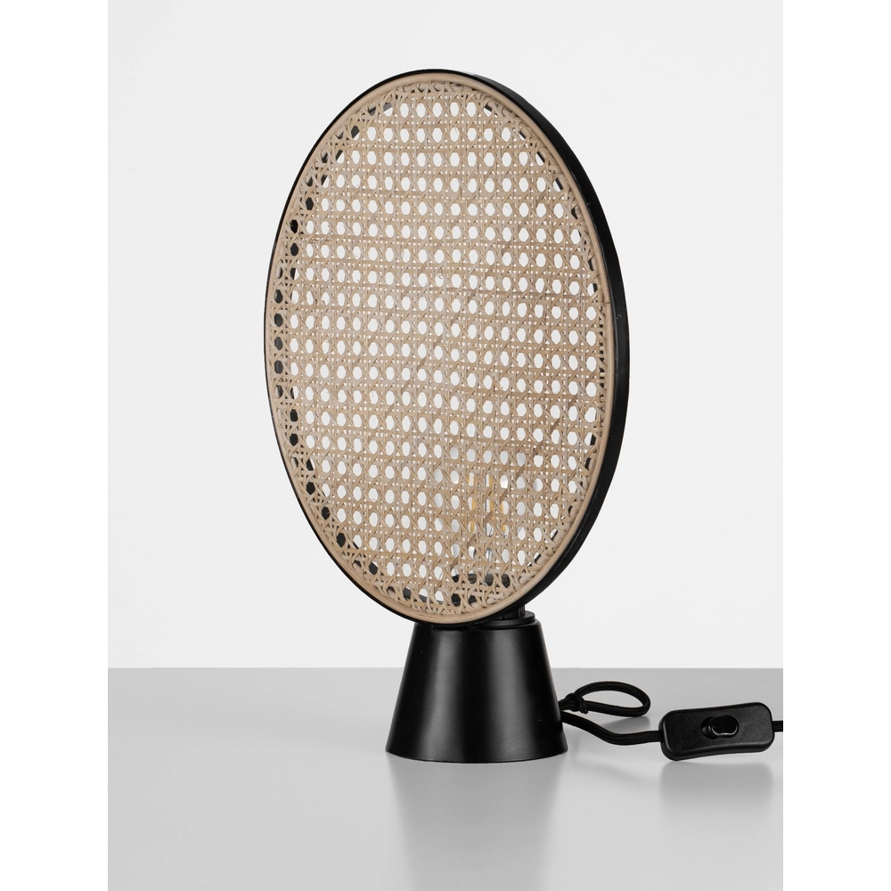 Tafellamp Tiera rotan met zwart Lyora 5212017477545