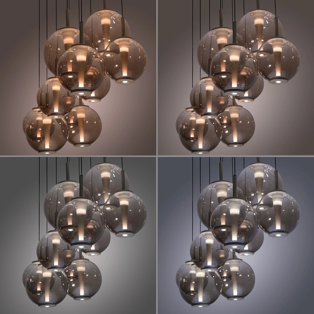 Hanglamp Pure E-Infinty bronce met amber glas Paul Neuhaus 4012248397886
