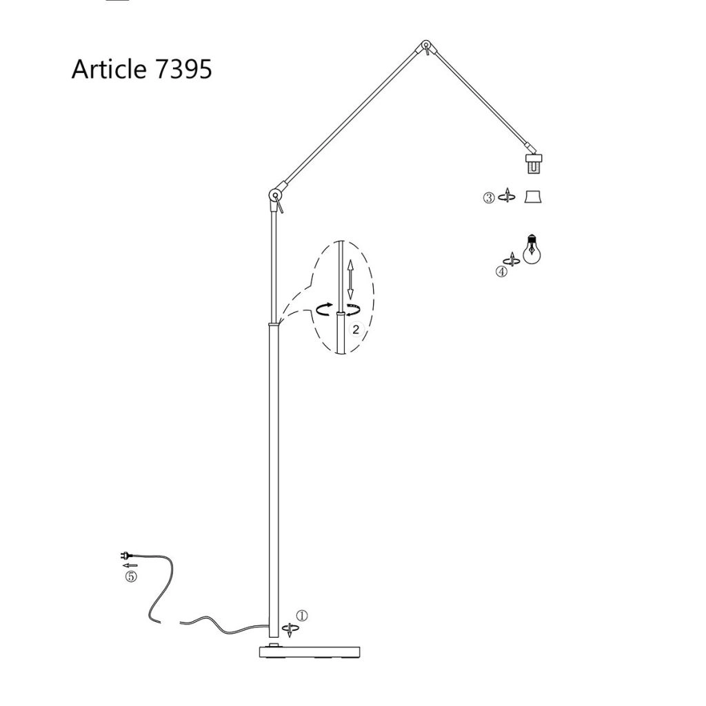Zwarte vloerlamp Prestige Chic met kurk kap Ø40cm Steinhauer 8712746180527
