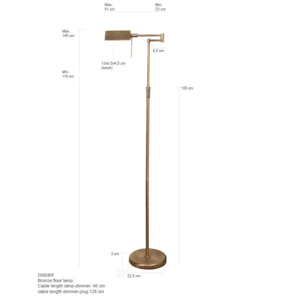 Led staanlamp Mexlite bronsbruin Steinhauer 8712746049541