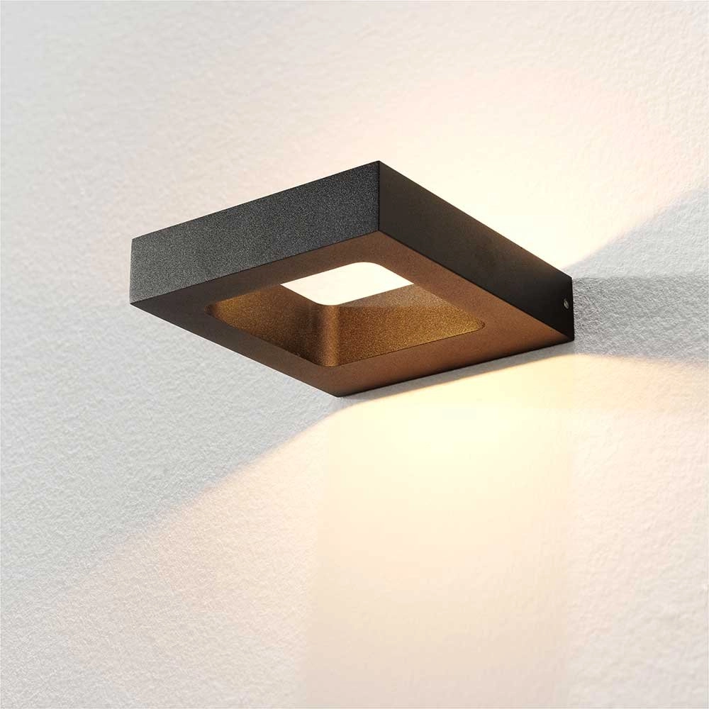Led gevelspot Carre 13cm - zwart