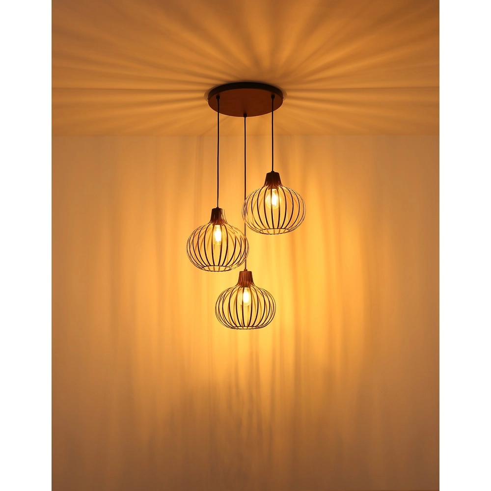 Design hanglamp Mateo 3-lichts roest briun Globo 9007371569144