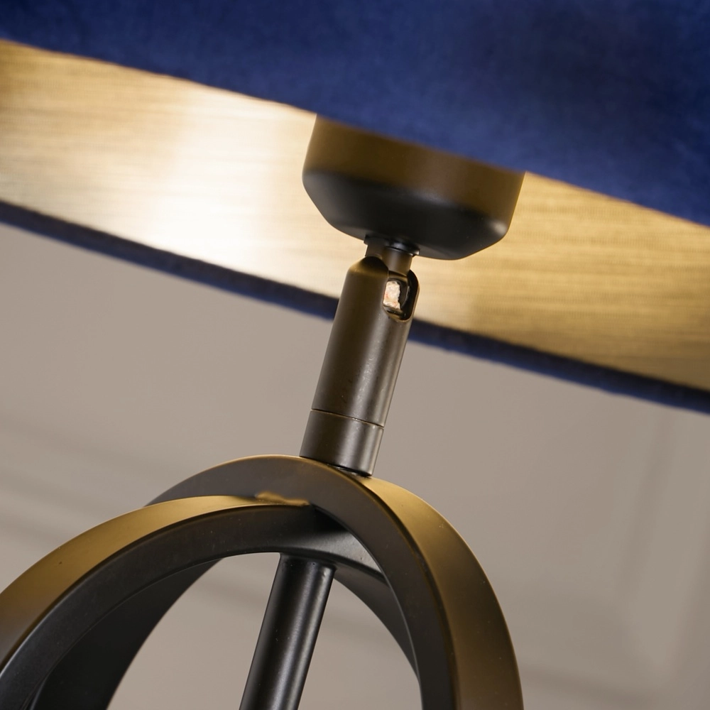 Tafellamp Chic zwart met blauwe kap Searchlight 5053423305042