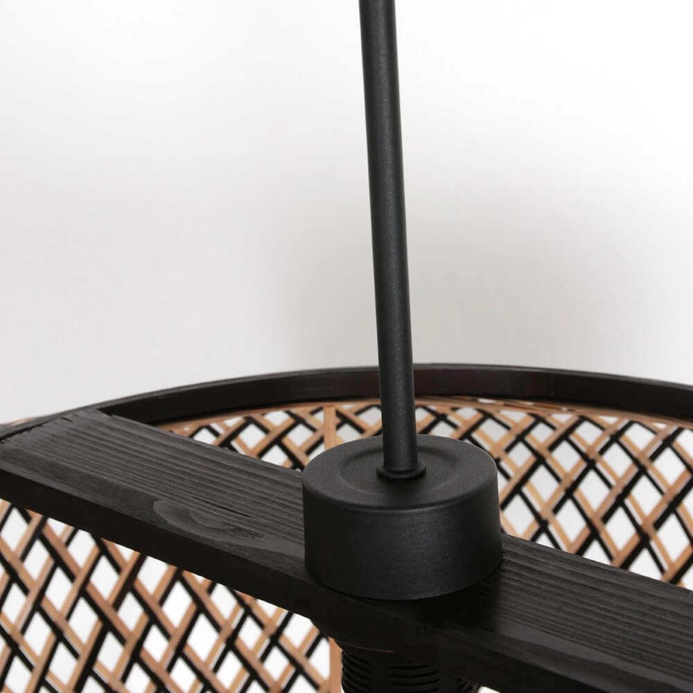 Zwart rotan hanglamp Sparkled Ø 60cm Steinhauer 8712746152937