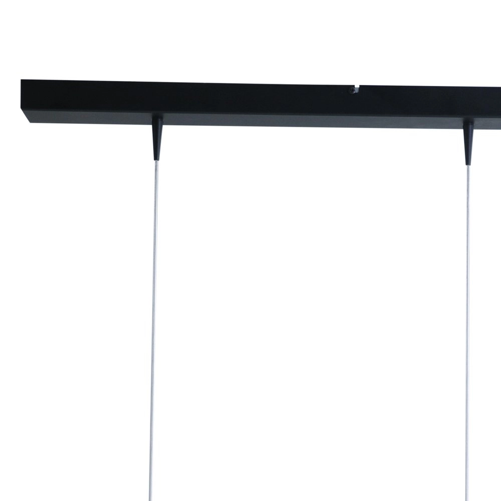 Zwarte eettafel hanglamp Bocca met 3 blackline glasbollen Masterlight 8718121213231
