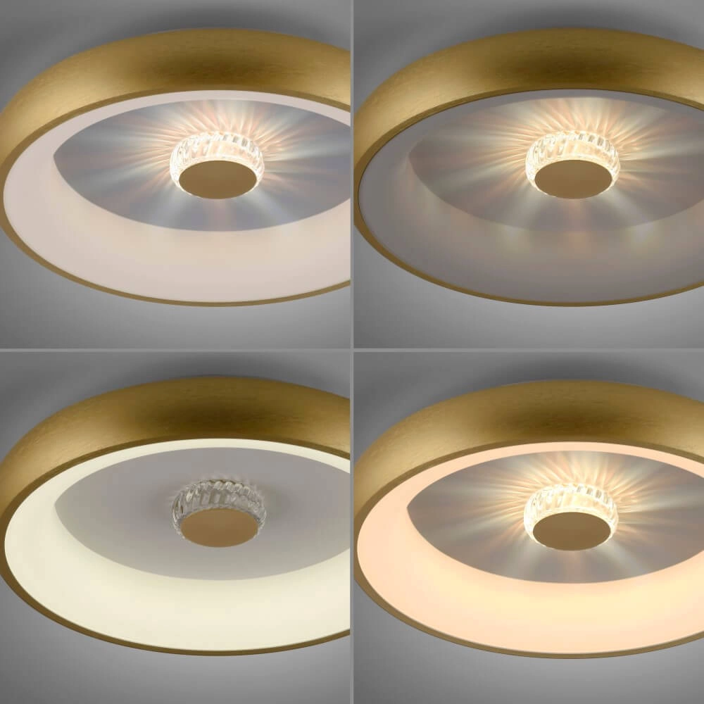 Ronde plafondlamp Vertigo messing Ø 46,5cm Just Light 4043689994716