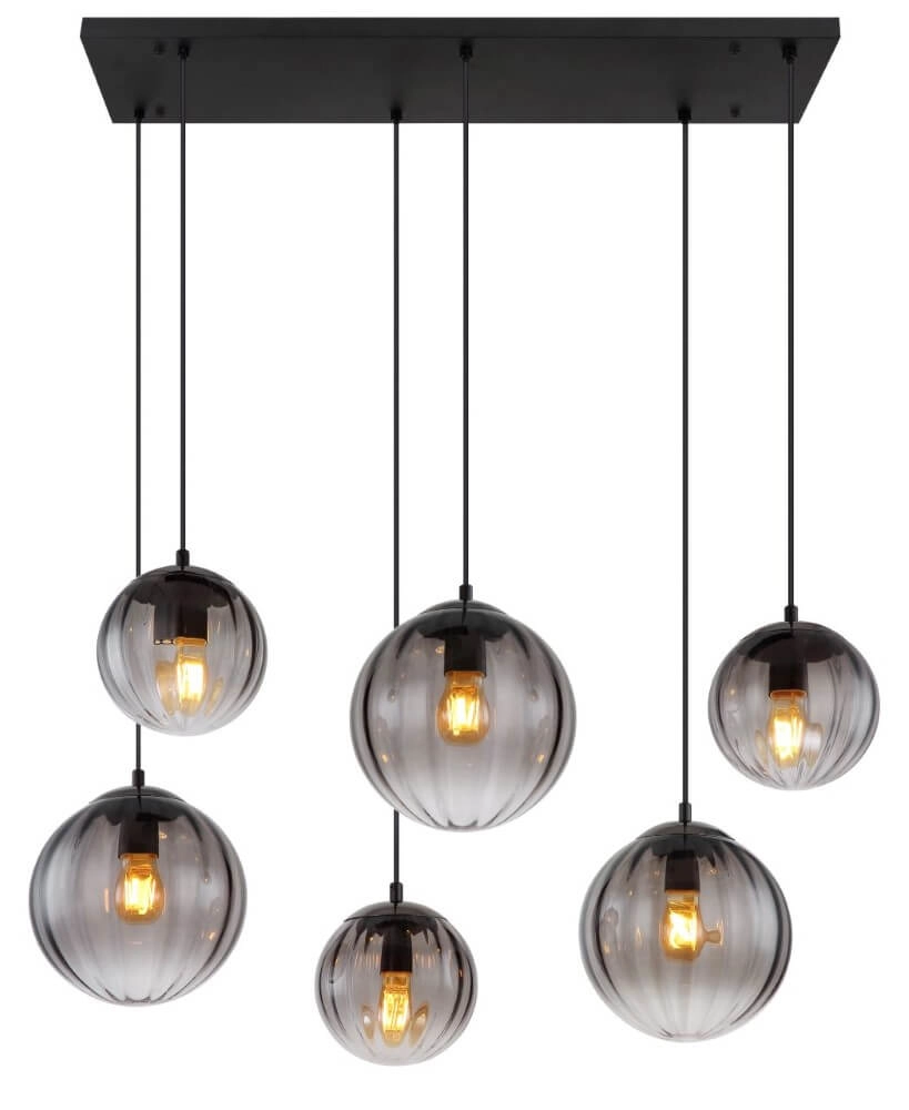 6-lichts hanglamp Dallerta smoke glas Globo 9007371455560