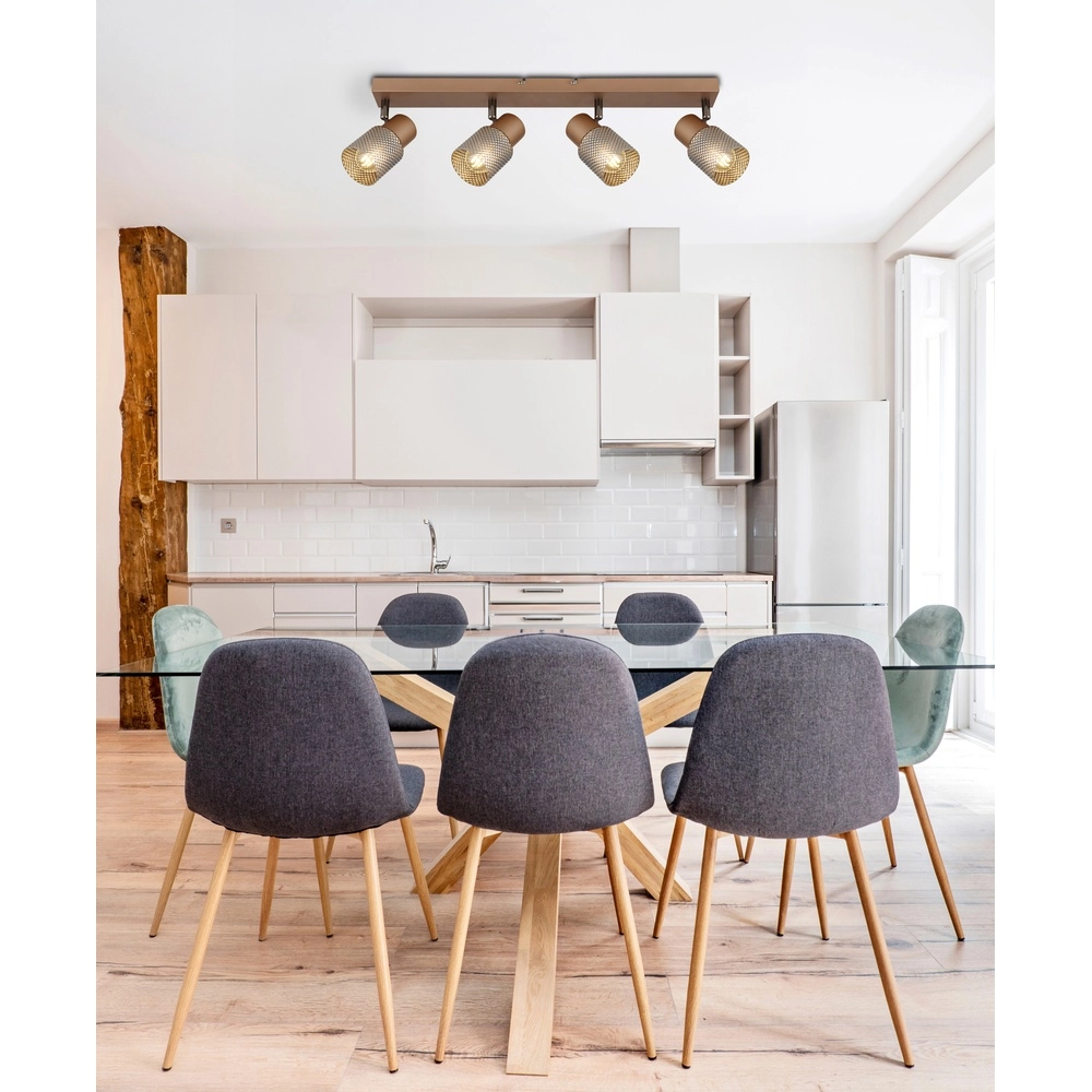 Plafondlamp Satella 4-lichts koffie bruin Globo 9007371465576