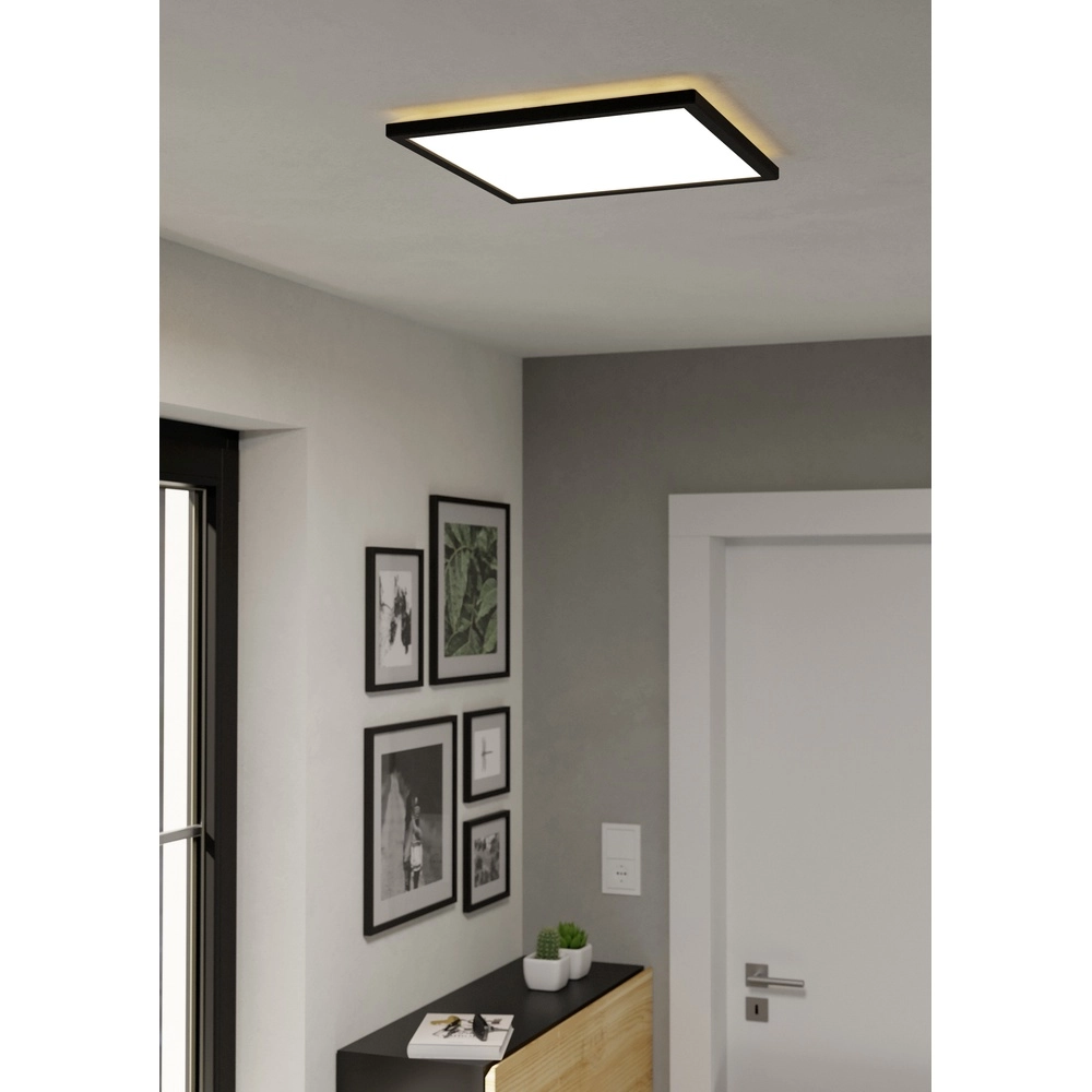 Badkamer plafondlamp Rovito vierkant - zwart - 39x39cm Eglo 9008606329885