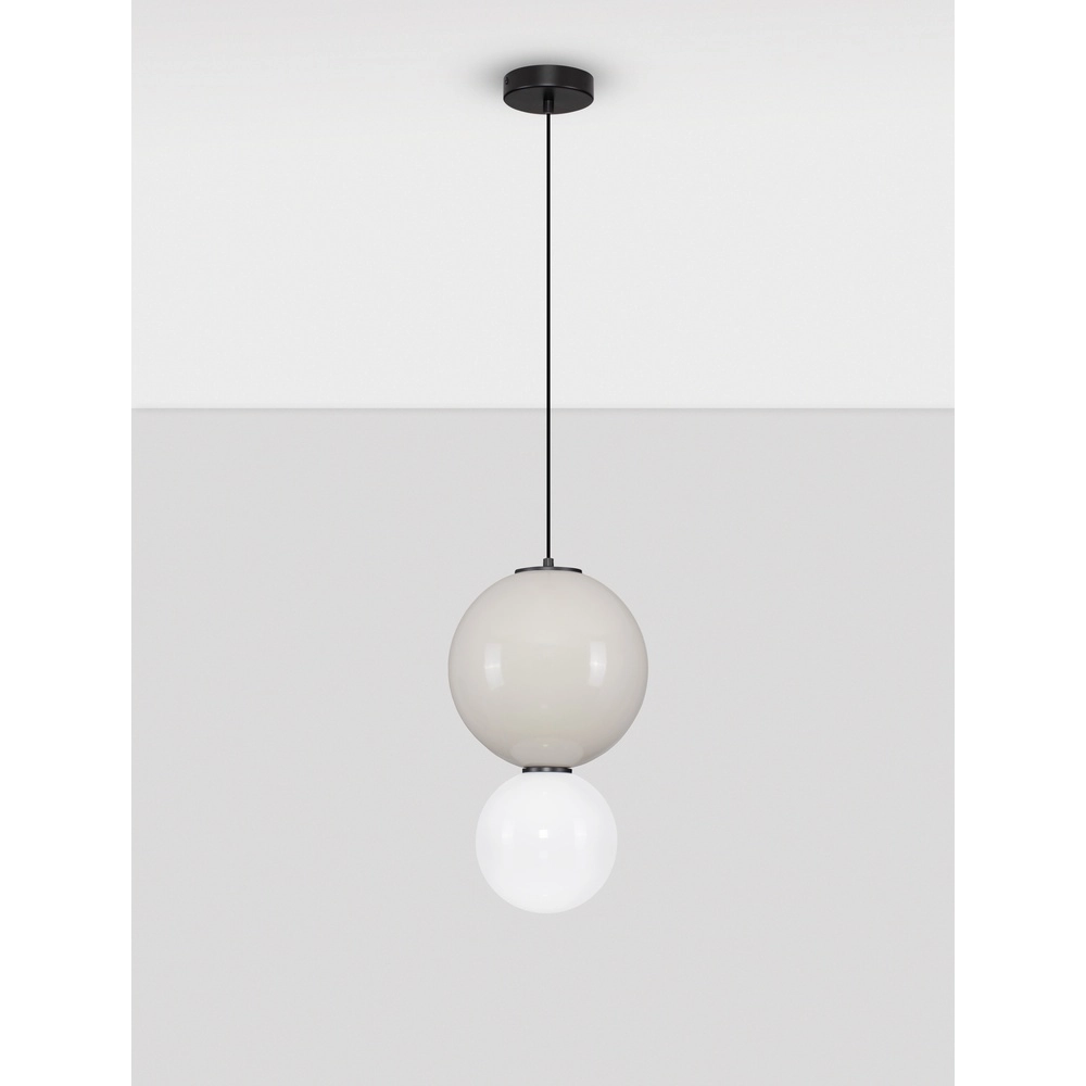 Hanglamp Noesis Ø 25cm licht grijs met wit Lyora 5212017483614