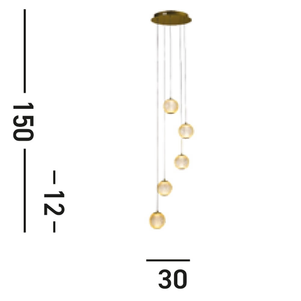 5-lichts vide hanglamp Allure oosters Searchlight 5053423273990