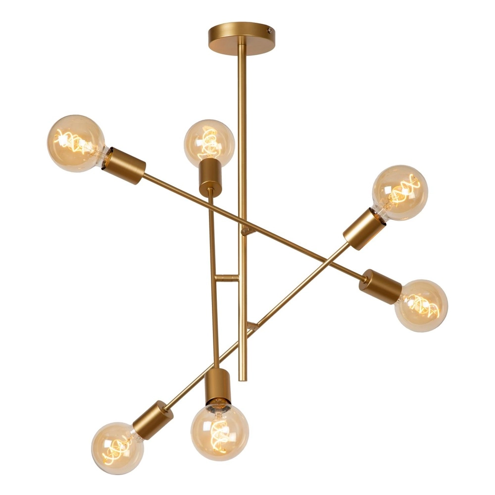 Plafondlamp Lester 6-lichts goud Lucide 5411212211743