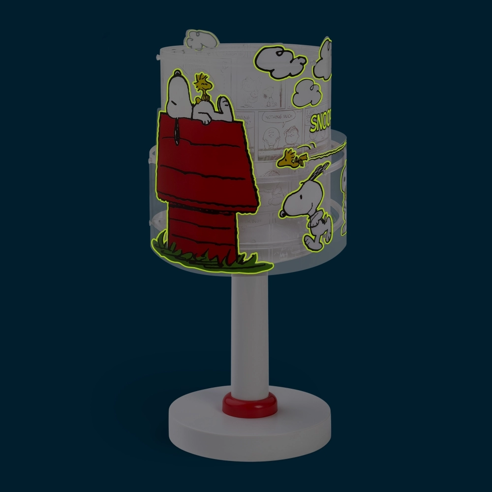 Tafellampje Snoopy wit met rood Dalber 8420406763019